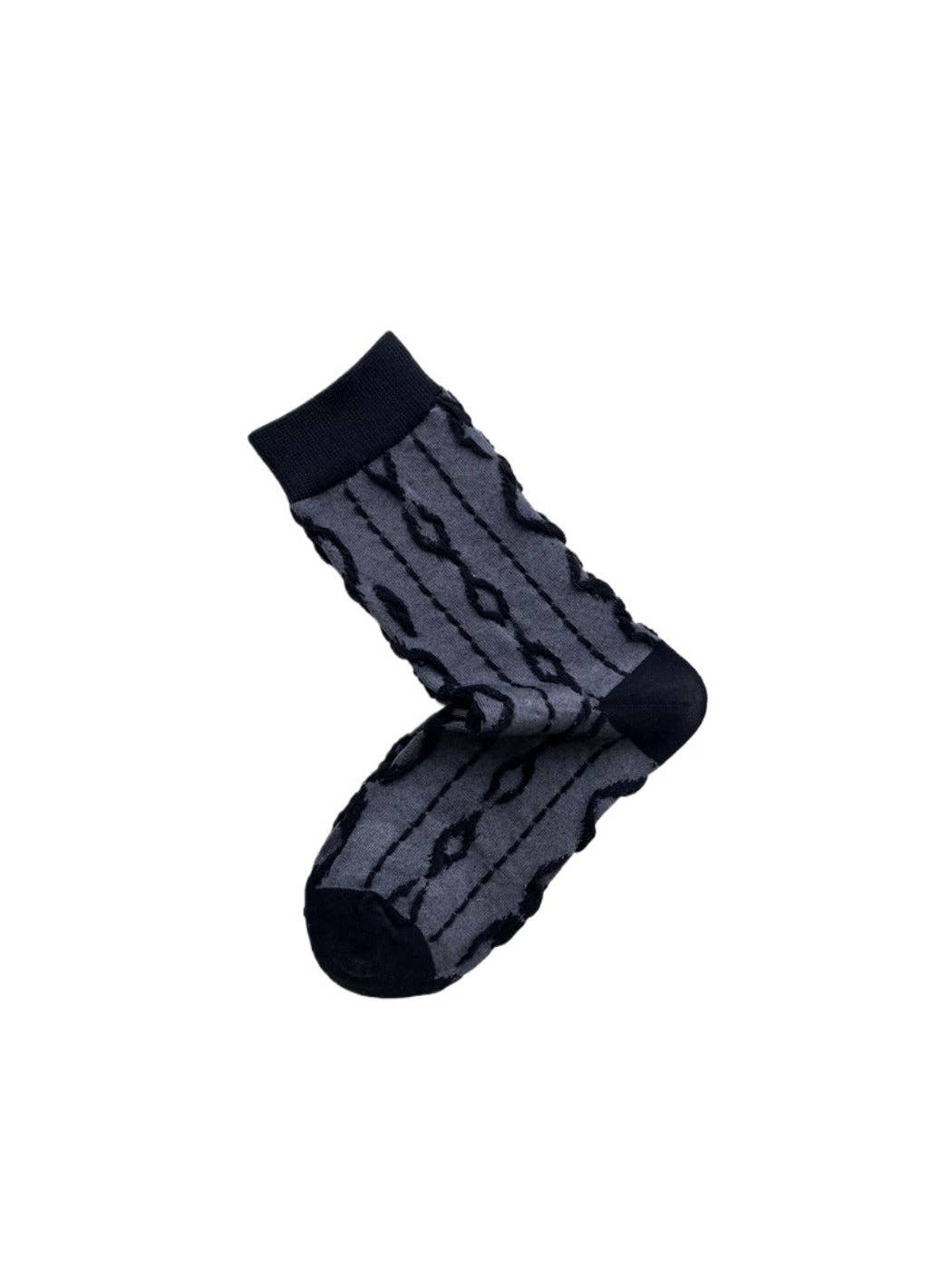 Funkyrel® Atzbranding Limited - Wholesale Socks - Women's - Rufia – Geometric Embossed Mid-Calf Socks2