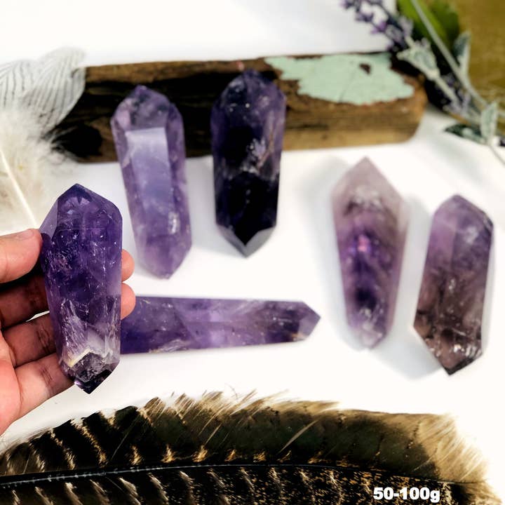 Rock Paradise - Wholesale Spiritual Stone/Crystal - Amethyst Polished Double Crystal Points - By Weight 2