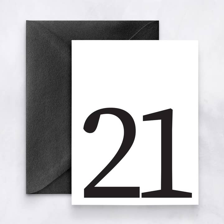 21st Birthday Greeting Card - Minimalist Style for wholesale by Felicia Nicole Design