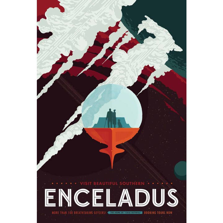 NASA Visions of the Future Wood Magnet: Enceladus for wholesale by LaserMach