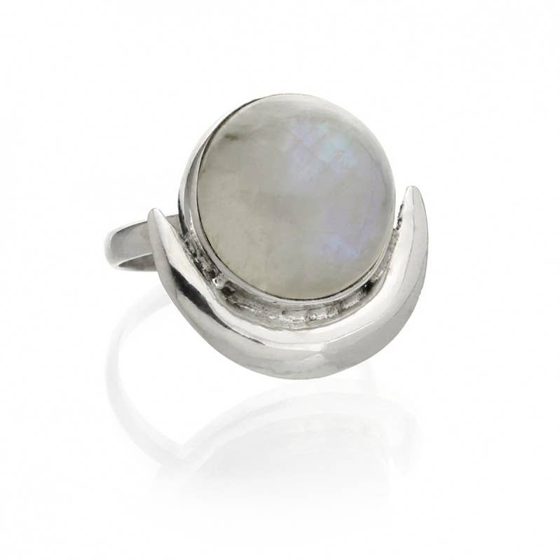 UniArt - Wholesale Single Stone/Solitaire Ring - Chandra Silver Ring With Minerals0