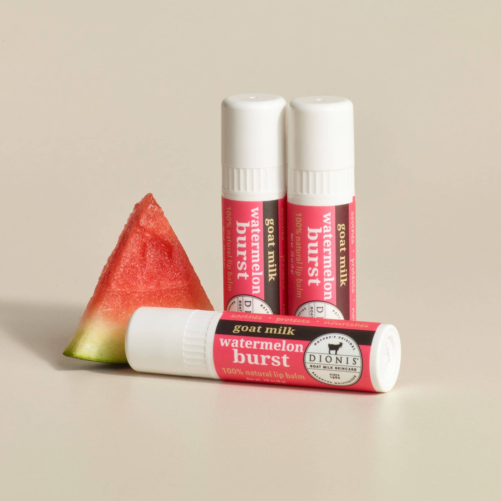 Dionis Goat Milk Skincare - Wholesale Lip Balm Set - Dionis Watermelon Burst Goat Milk Lip Balm, .28 oz (6ct Bag)1