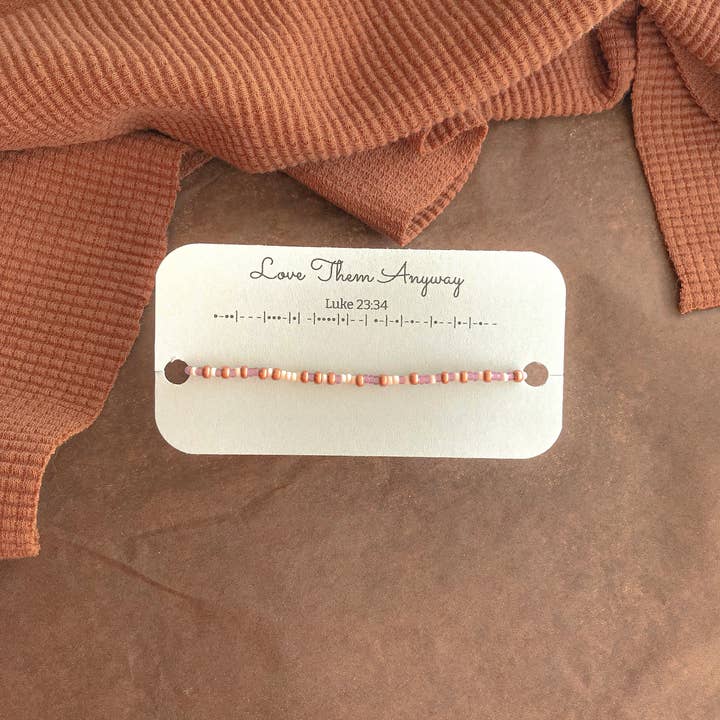 Seedy Beady Bracelets - Wholesale Beaded bracelet - Love Them Anyway Morse Code Bracelet