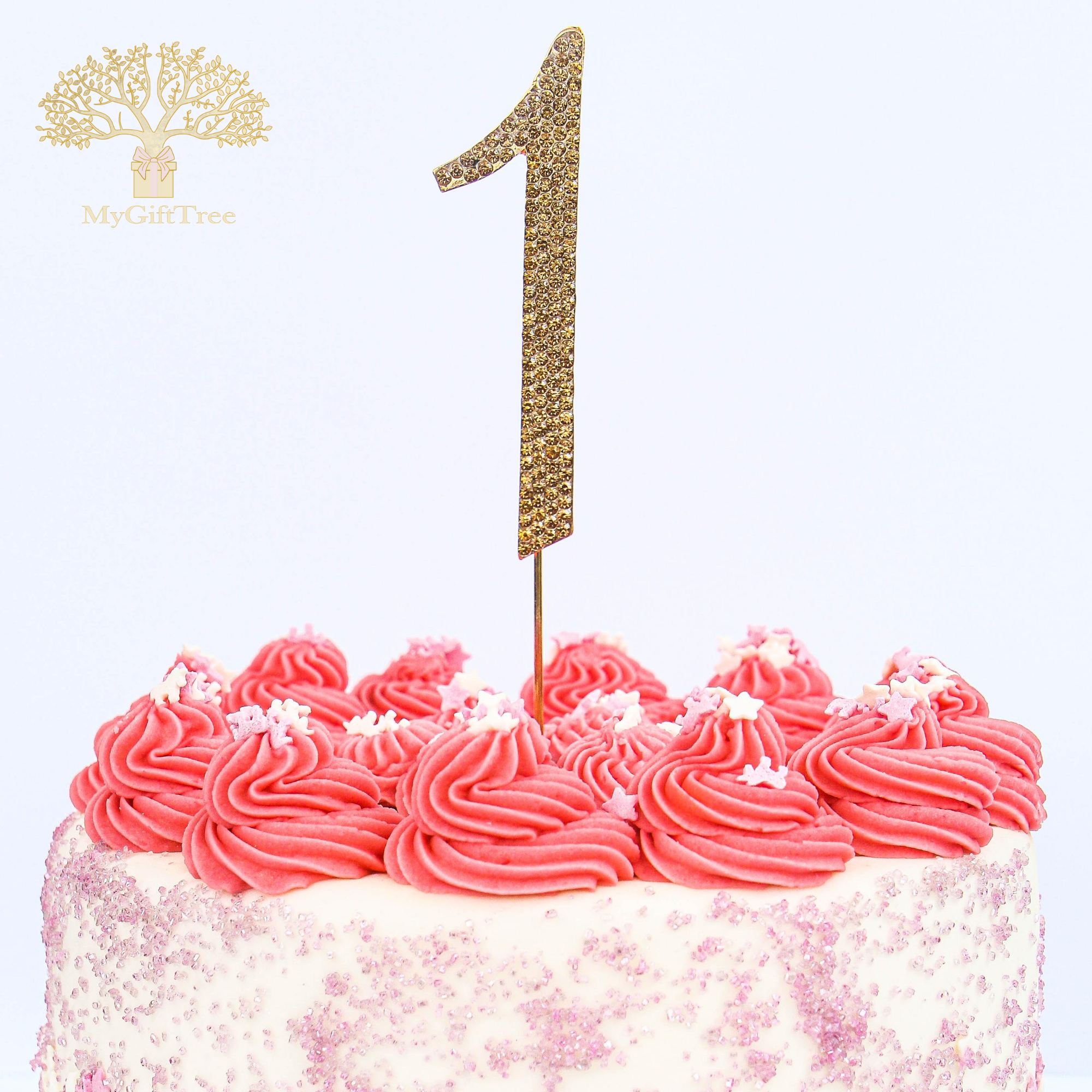 Large Rose Gold Rhinestone Crystal Diamante Birthday Cake Topper Number Pick-21 