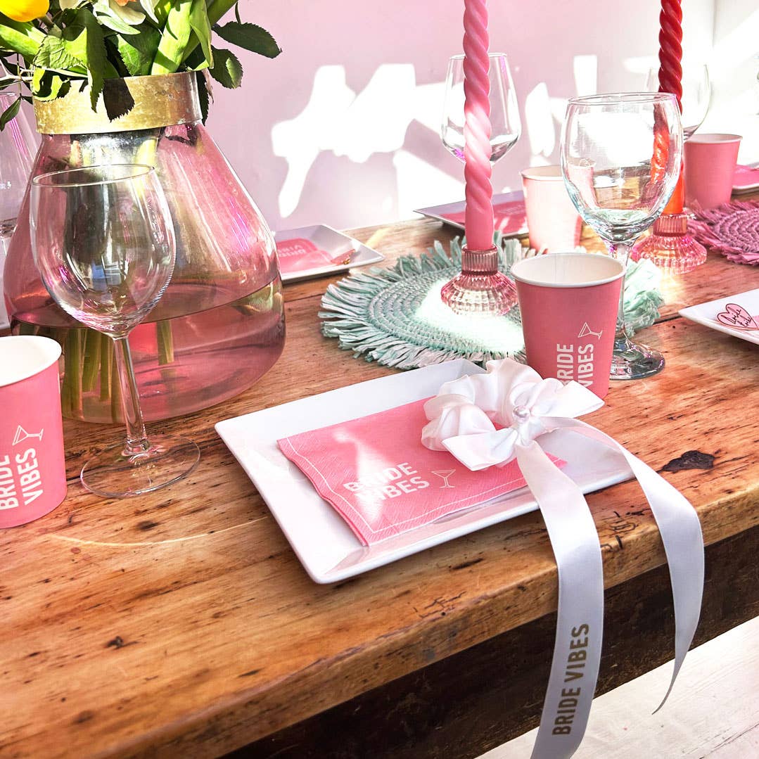 Talking Tables UK – wholesale Disposable napkin – Bride Pink Paper Cocktail Napkins | 20 Pack | Hen Party |5
