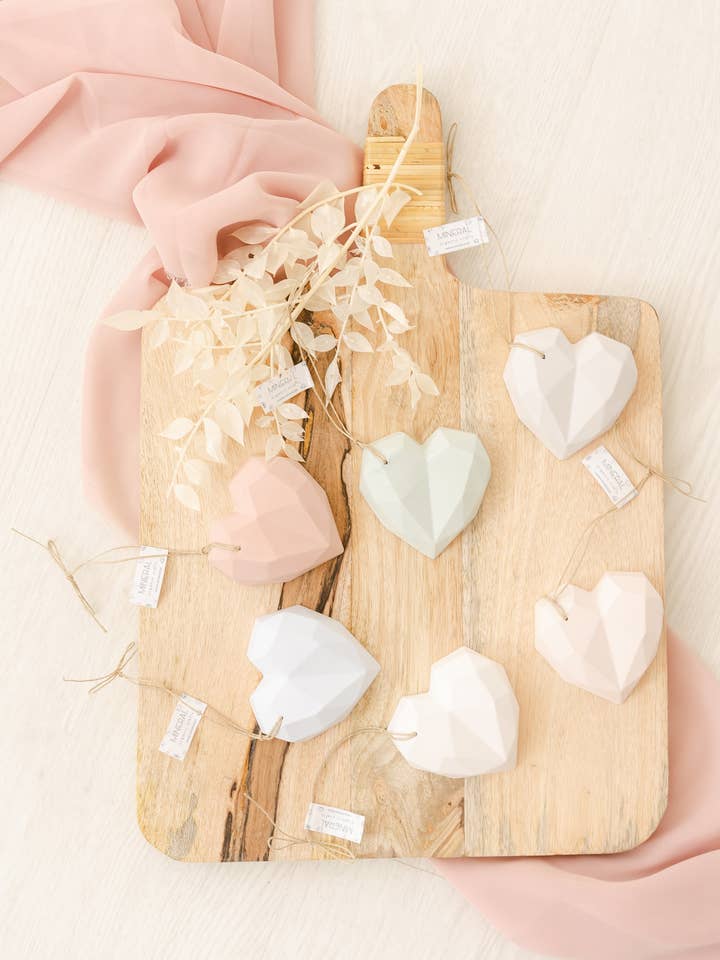Geometric heart for wholesale by MINERAL Organic Crafts