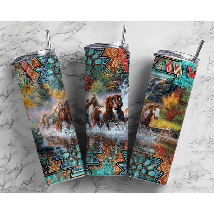 Gobelet Turquoise Horse pour la vente par Charm Boutique & Designs