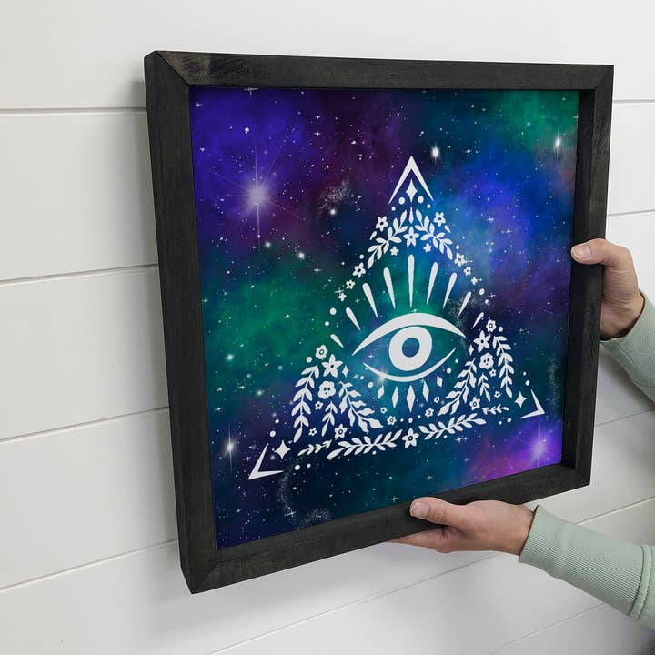 Hangout Home - Wholesale Sign - Mystical Third Eye Canvas Wall Art Wood Frame Sign2