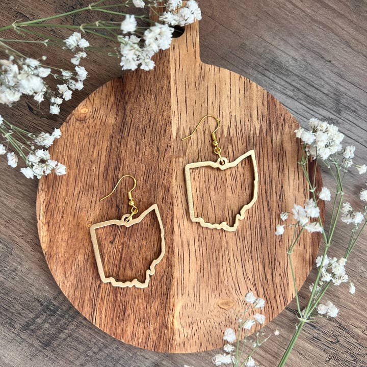 Elby Designs - Wholesale Dangle Earrings - State Studs - Ohio State Earrings
