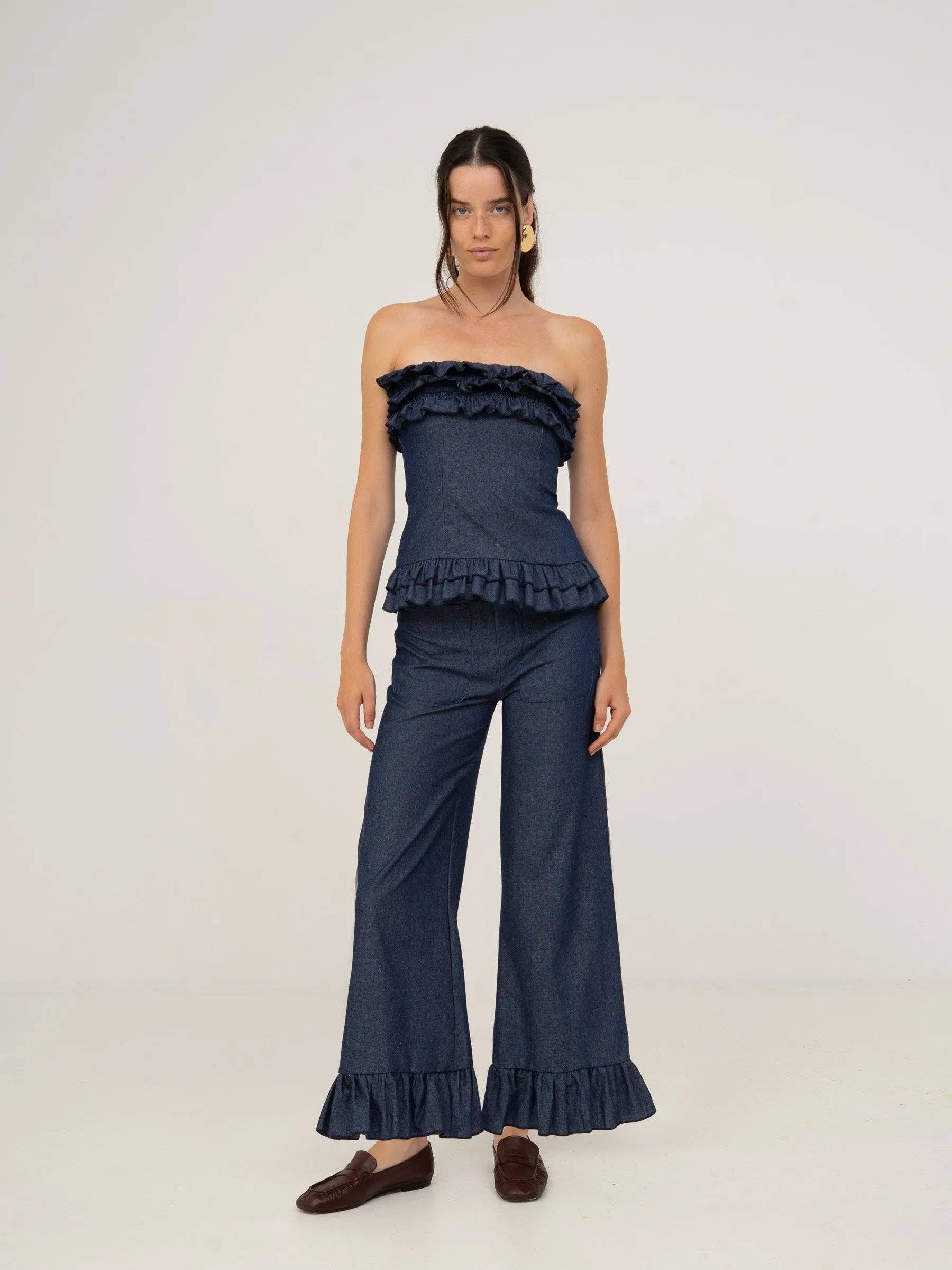 CARMEN SAYS - Vendita all'ingrosso Camicetta - Donna - Top Noctis in Denim Blu5