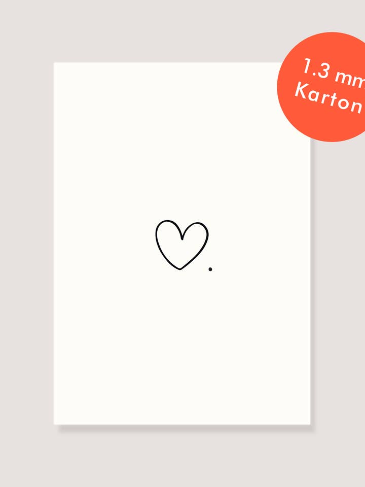 Naturligt kartonkort - «Heart.» for engroshandel hos LØTTEBOM