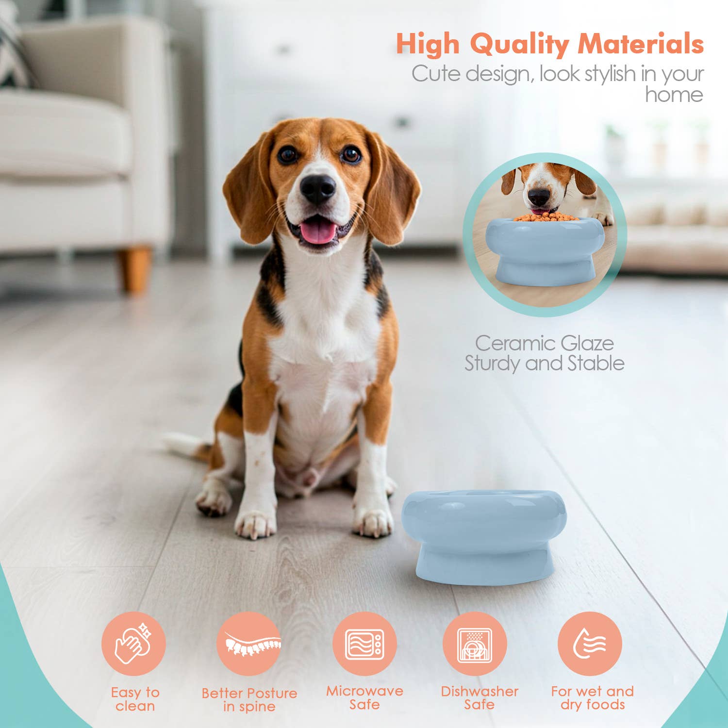 Precious Tails - Wholesale Pet Bowl - Cat/Dog - Abstract bubble Shaped Stoneware Elevated Pet Bowl10