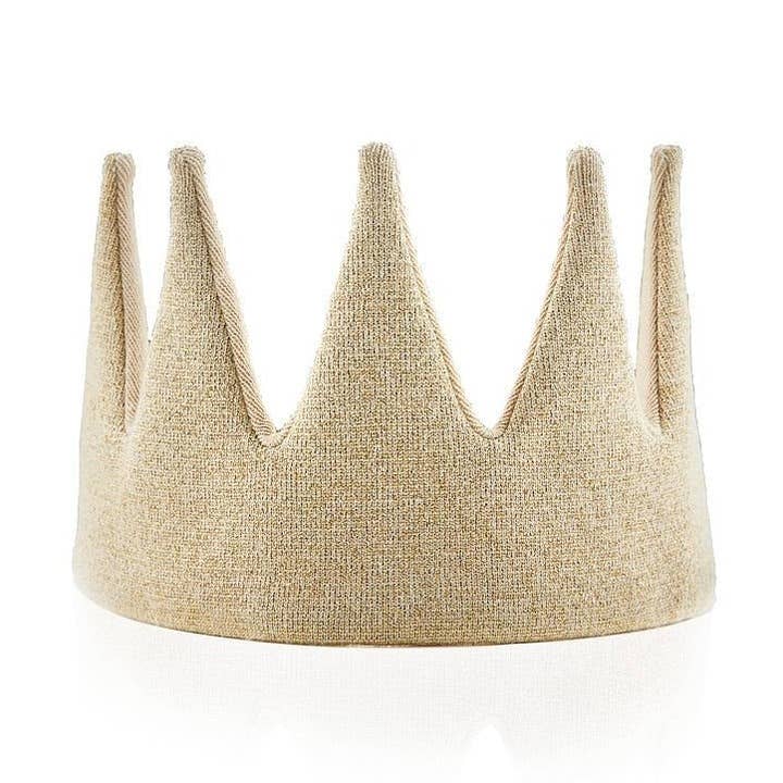 Children's Gold Sparkle Knitted Crown for wholesale by Avery Row