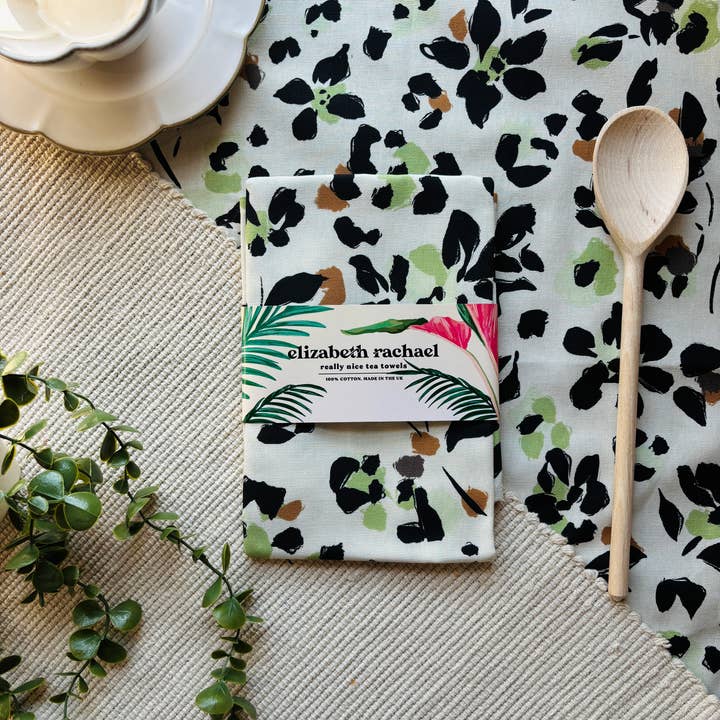 Elizabeth Rachael – wholesale Tea towel – Luxury Tea Towel Leopard Print, 100% Cotton Dish Towel