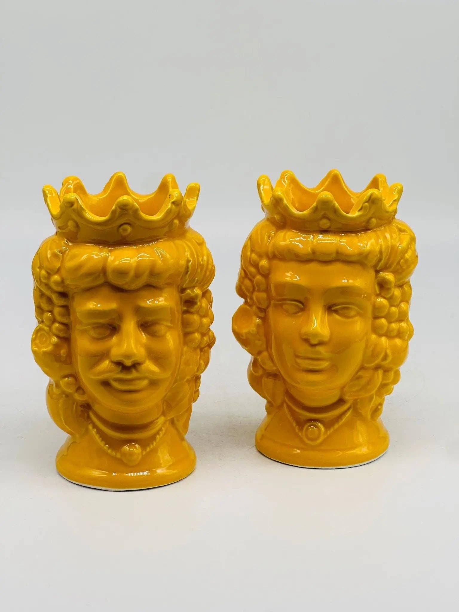 DD Ceramiche Siciliane - Wholesale Decorative Figurine - Pair of Moro Heads Kalat Frutta Ceramica Caltagirone cm H.14 L.9 Handcrafted VARIOUS COLORS1