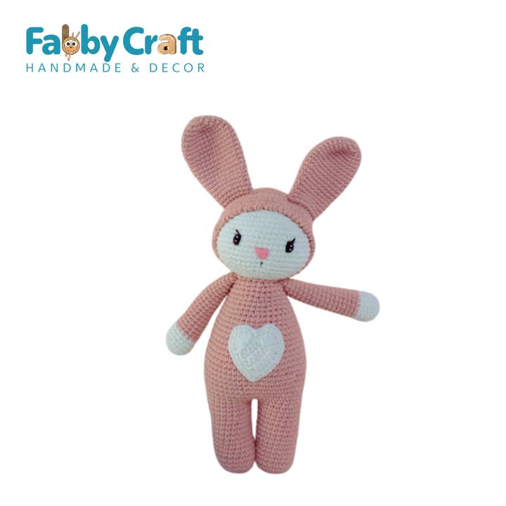 Lapin au crochet en forme de cœur pour la vente par Fabbycraft