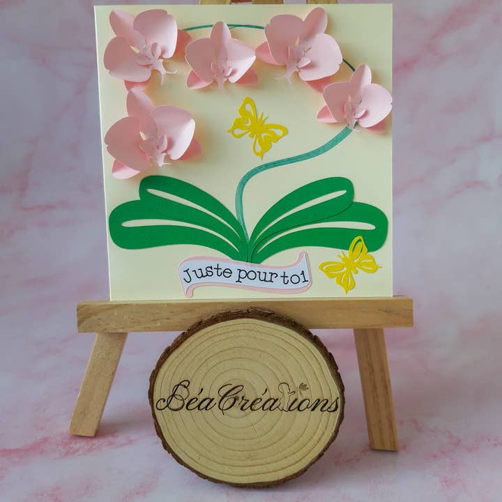 Carte orchidée en relief pour la vente par BeaCreations