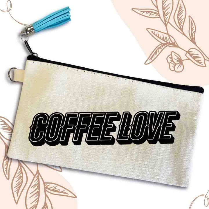 Coffee Love Small Canvas Pouch Bag, Custom for wholesale by Anna B. Shop