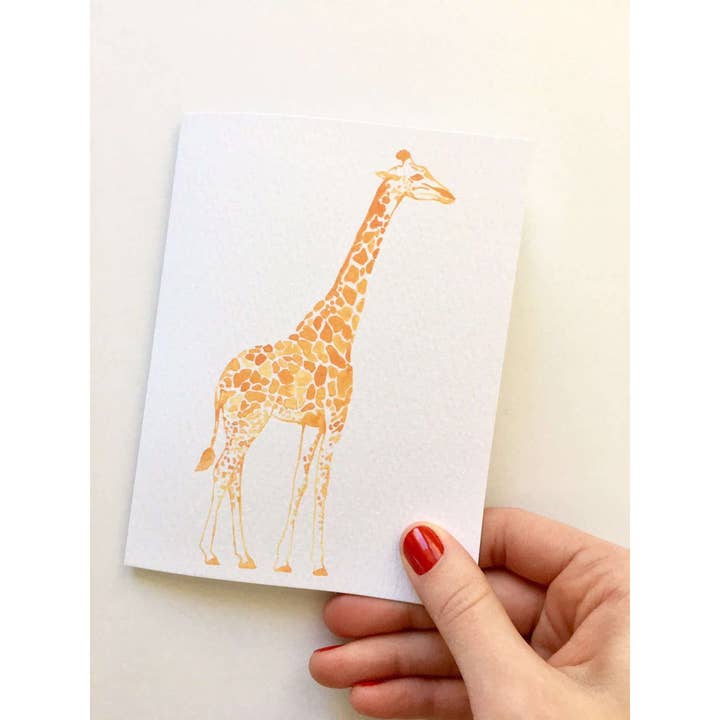 Carte et papeterie girafe aquarelle pour la vente par Allie & Elle