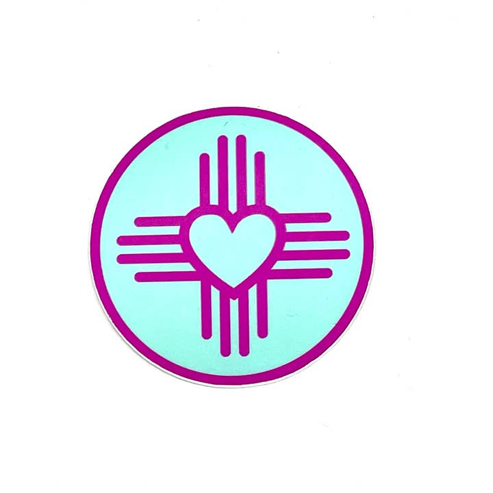 Zia Purple Heart Turquoise Circle - Sticker for wholesale by Metal the Brand