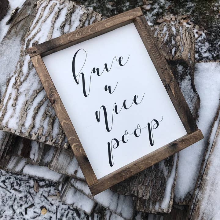 Panneau en bois Have A Nice Poop, décoration de salle de bain amusante pour la vente par Gray Barn Creations