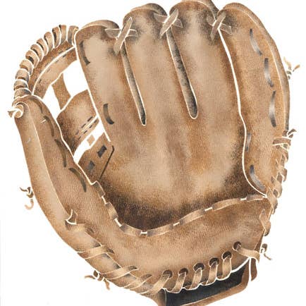 Pochoir mural pour mitaines de baseball pour la vente par Designer Stencils