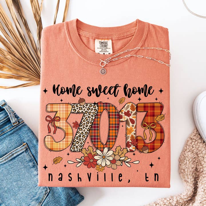 Herfst Kleine Stad Aangepaste Postcode Comfort Colors Shirt voor wholesale door Southern Rheas