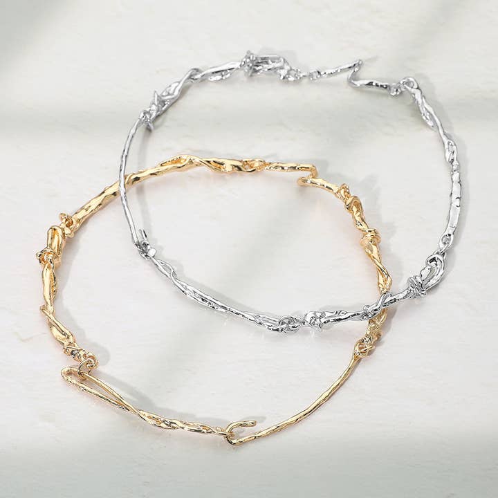 Collana a catena intrecciata in metallo organico per la vendita all'ingrosso da parte di Sensibling Corp.