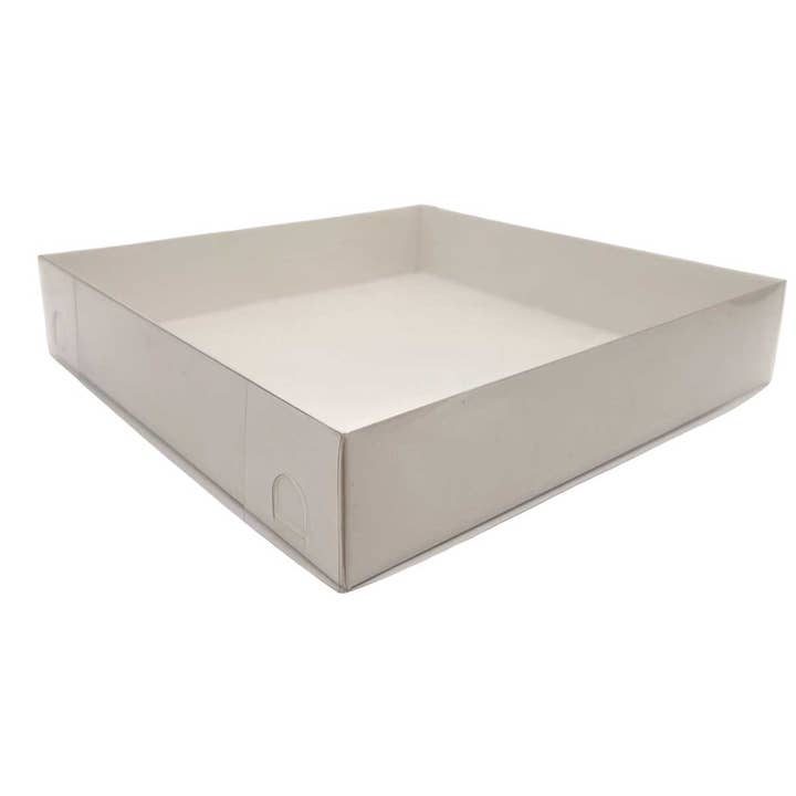 Clear Lid Gift Boxes 4x4x1.5" - Pack of 50 White for wholesale by GNPacking