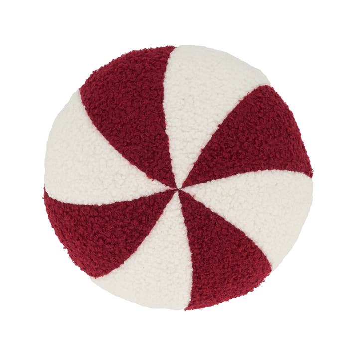 Fennco Styles - Wholesale Decoratief kussen - Rood en wit gestreept sierkussen met snoepdesign voor de feestdagen2
