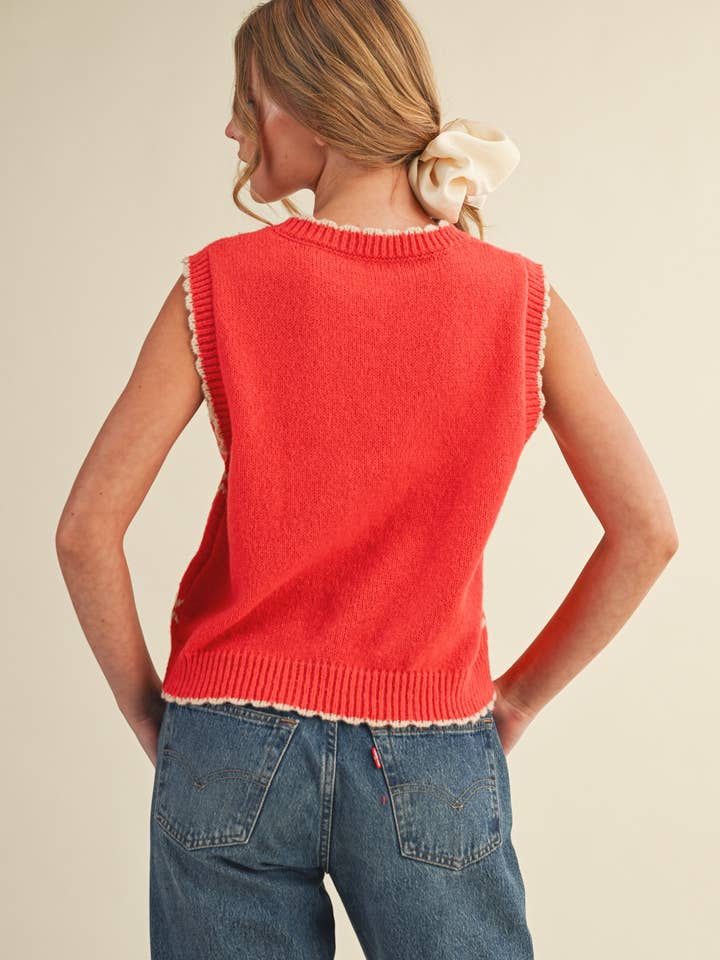 &MERCI - Wholesale Sweater Vest - Women's - TEDDY BEAR SWEATER VEST MSW1095615