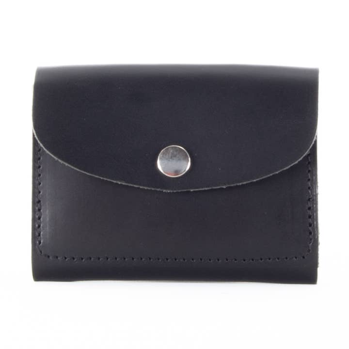 Smooth Black Leather Purse for wholesale by TILT//SHIFT Leatherworks
