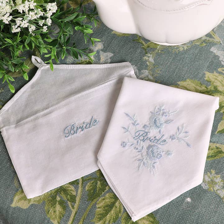 Bride Embroidered Envelope Hankie for wholesale by April Cornell