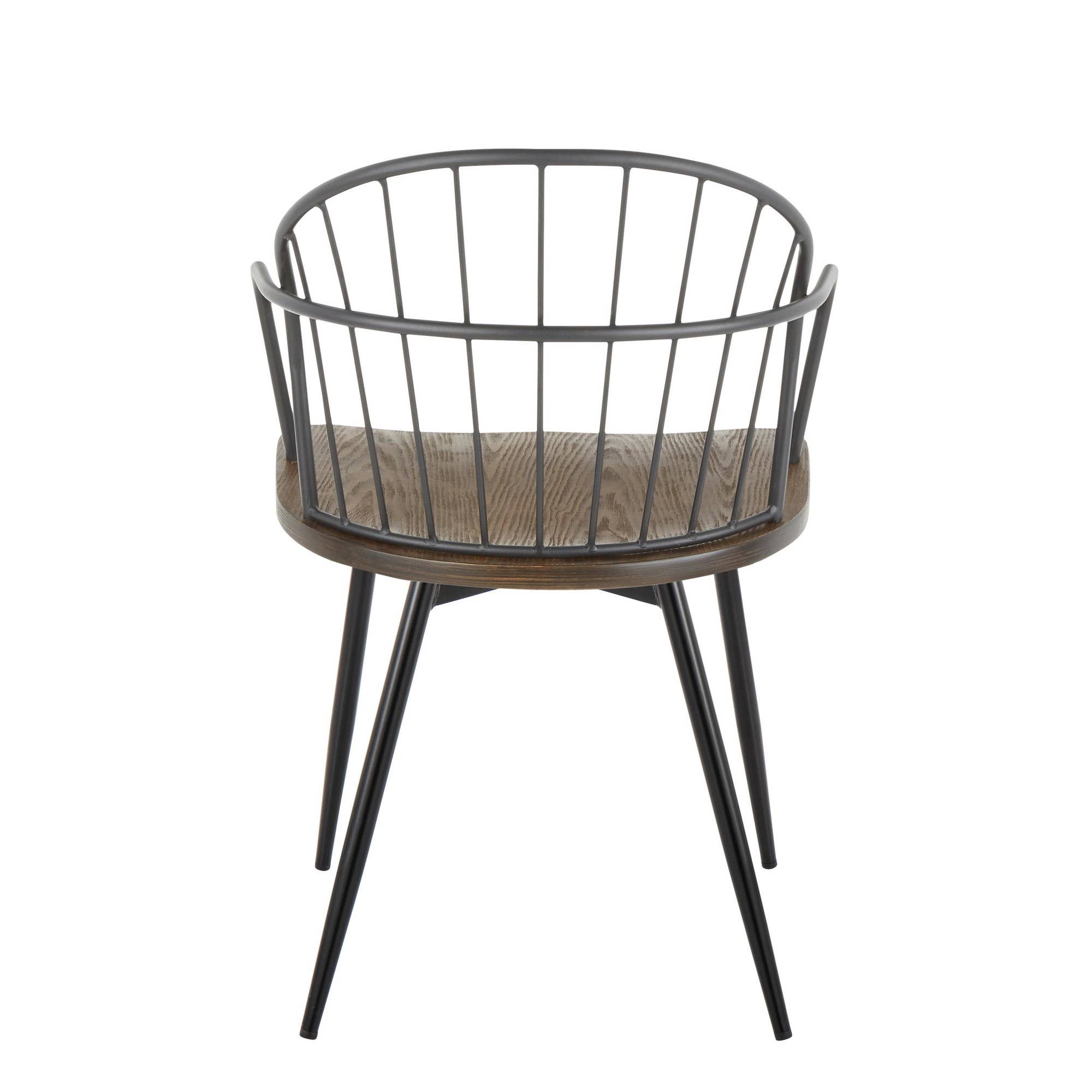 Black Metal Dark Walnut Wood Riley Arm Chair - Set of 2 for wholesale on Faire13