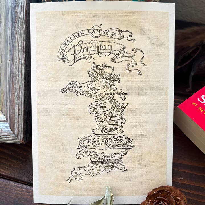 Well Read Babes - Wholesale Art Print - ACOTAR Prythian Map 5x7 Art Print Bookish Wall Art Gift