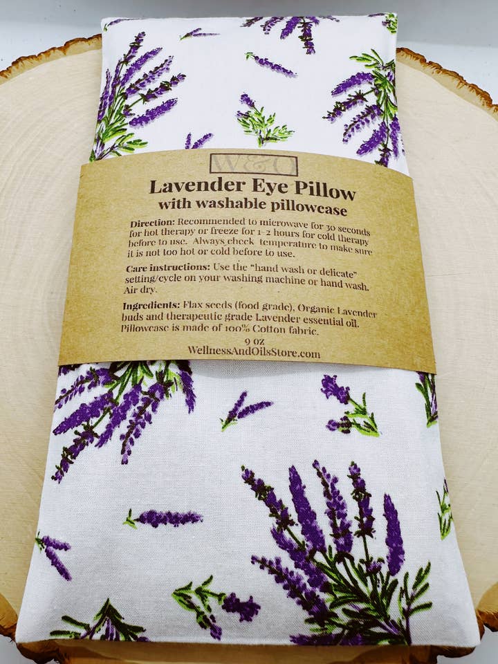 Lavender Eye Pillow Washable Cover-White Lavender Bouquets for wholesale by Wellness & Oils