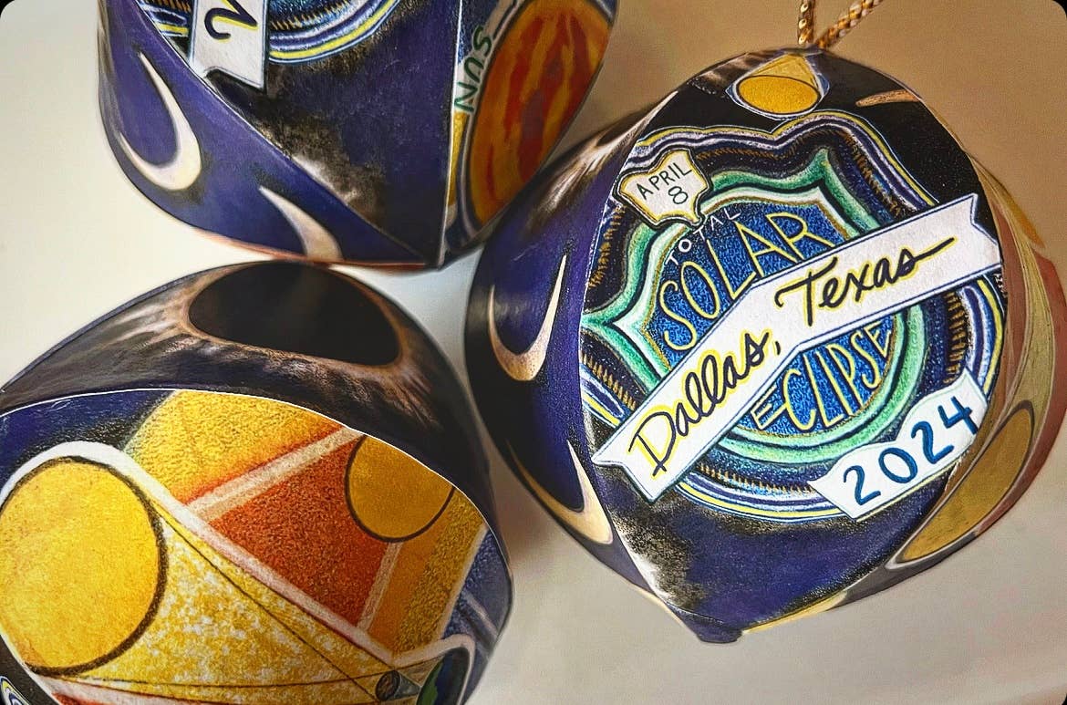 Domesticadence - Wholesale Ornament - HandDrawn 2024 Total Solar Eclipse Custom Locations Ornament7