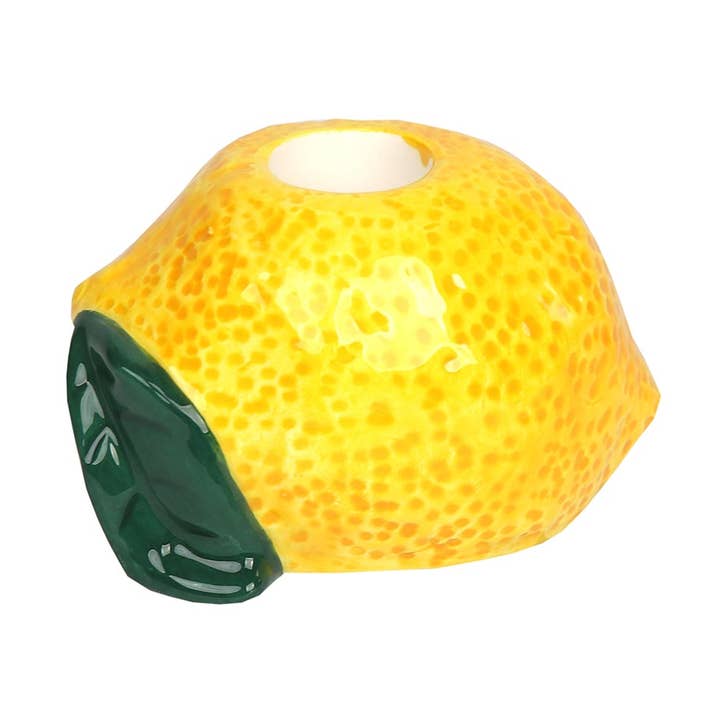 Bon Appetit Lemon Ceramic Candle Holder - 6cm for wholesale by Talking Tables EU
