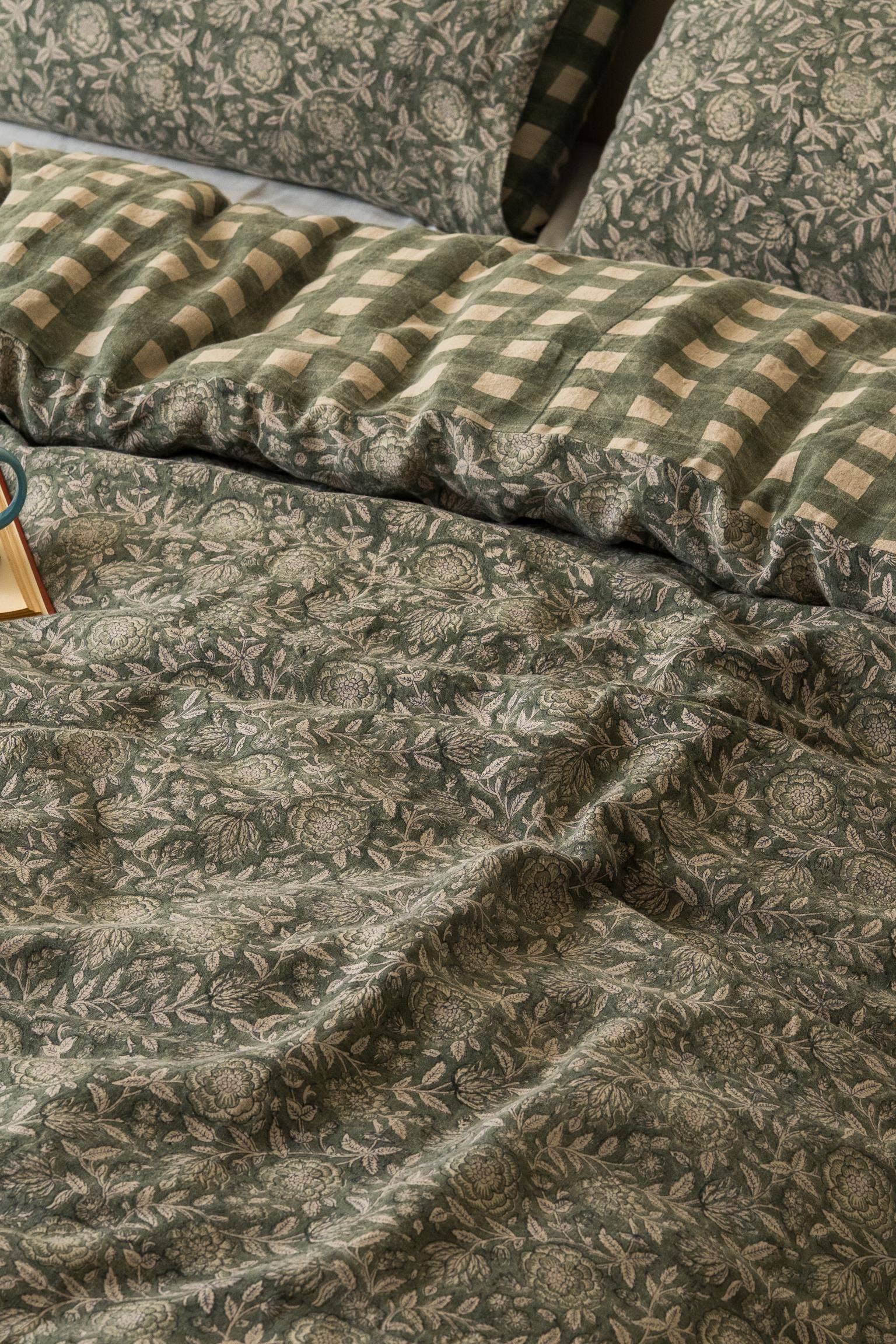 Live Linen - Wholesale Duvet Cover - Traditional Sorrel Block Printed Linen Duvet Cover4