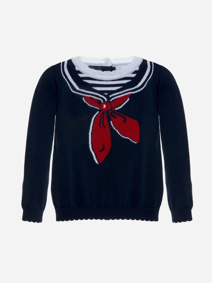 Marine sweater med nautisk kravedesign for engroshandel hos Patachou