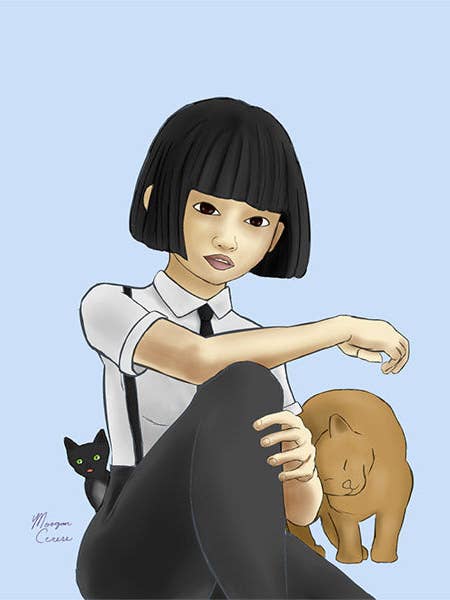 Nekohime (Cat Princess) 8"x10" OU 11"x14" Art Print por atacado de Morgan Cerese Art