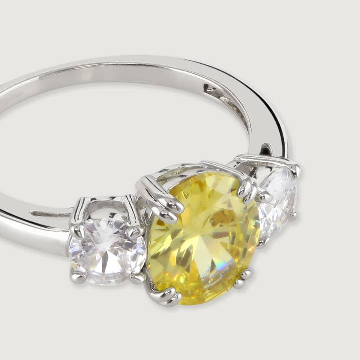 The Carat Collection - Canary Oval Meghan Ring for wholesale by Buckley London