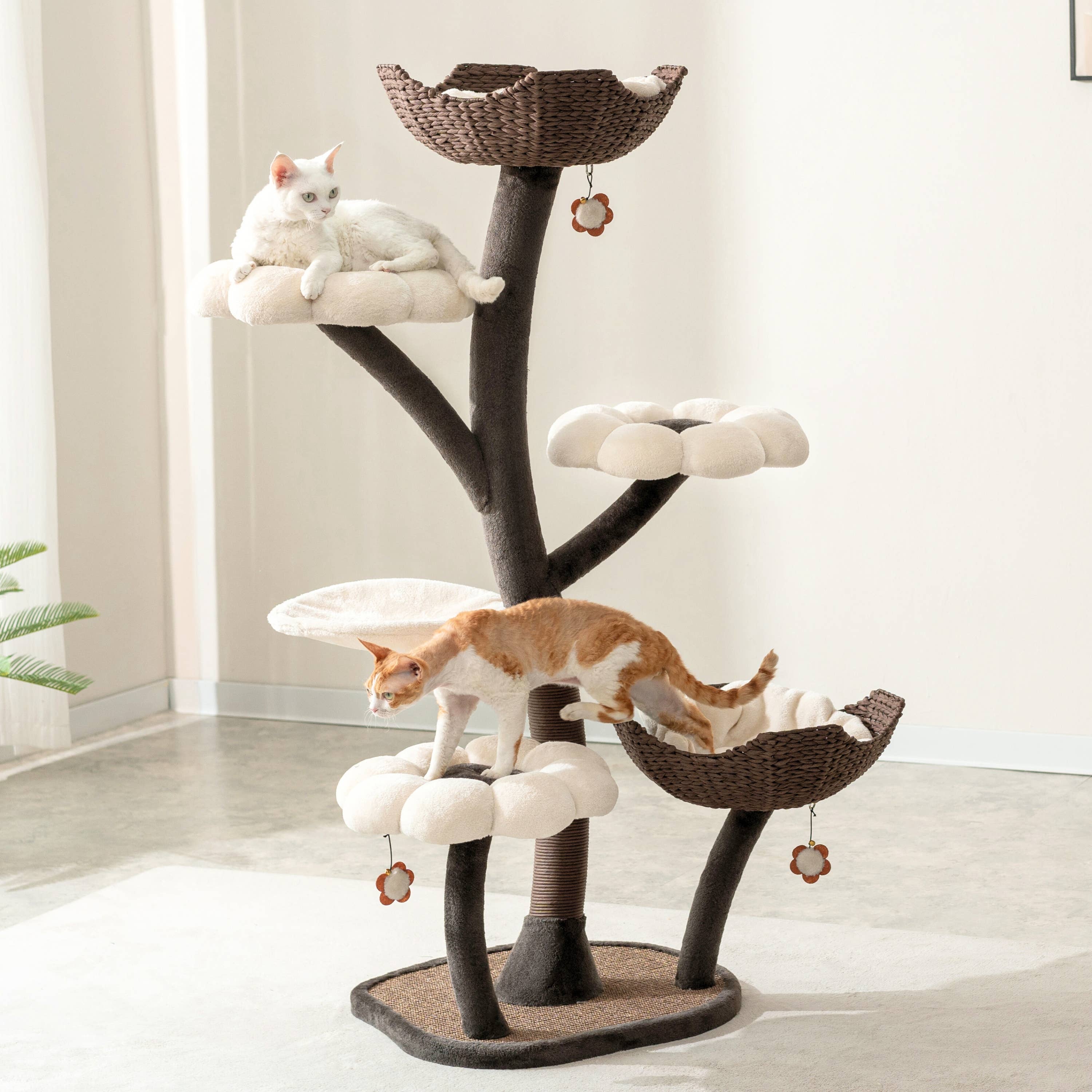 PetPals Group - Venta al por mayor Rascador - Gatos - Árbol para gatos Catry Blossom de 6 niveles, 59 pulgadas6