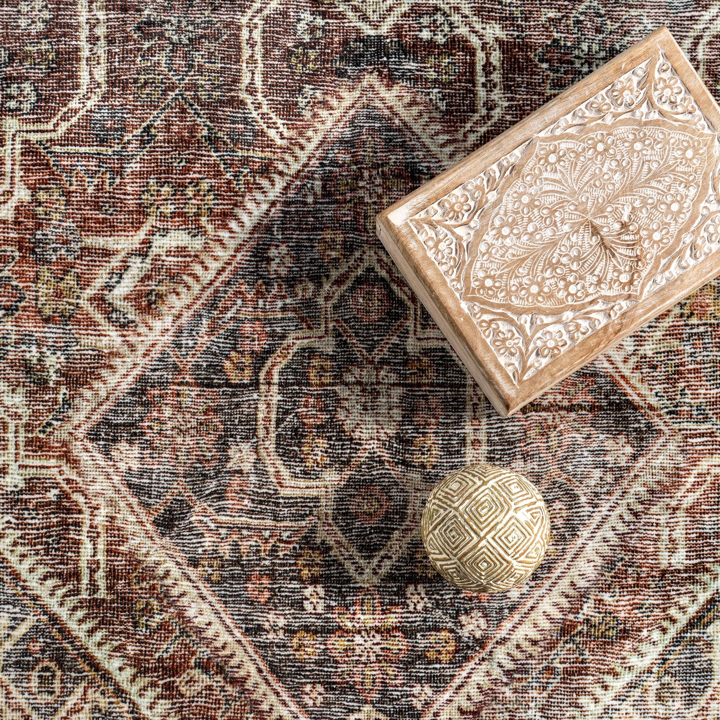 Multicolor Zofia Vintage Persian Machine Washable Area Rug for wholesale on Faire4