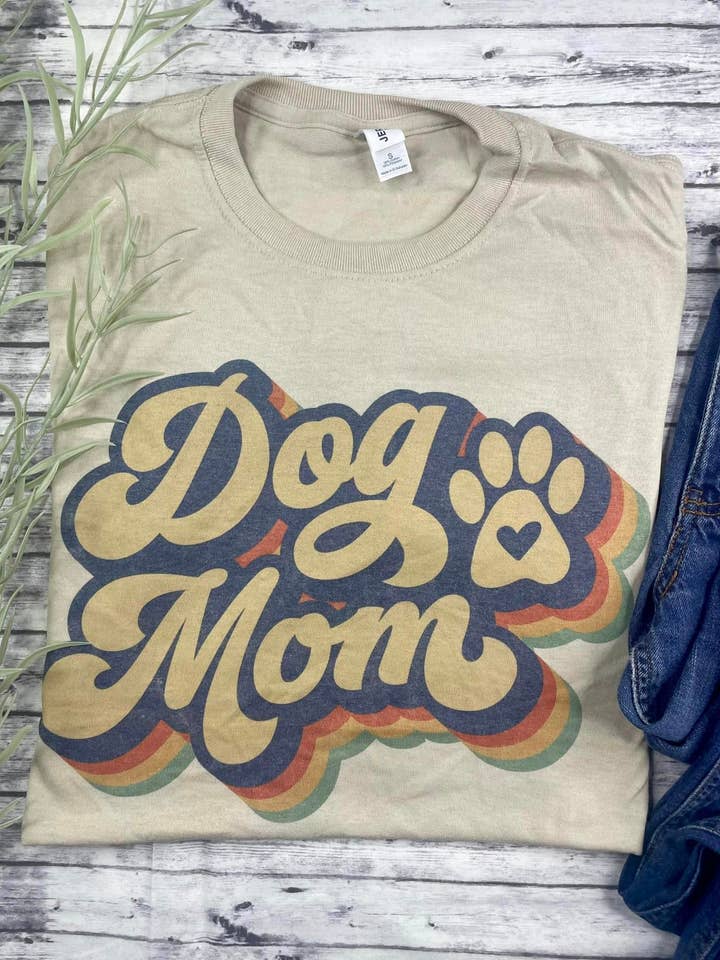 Citrine Daisy - Wholesale Screen Printed T-Shirt - Women's - Retro Dog Mom (T-Shirt)