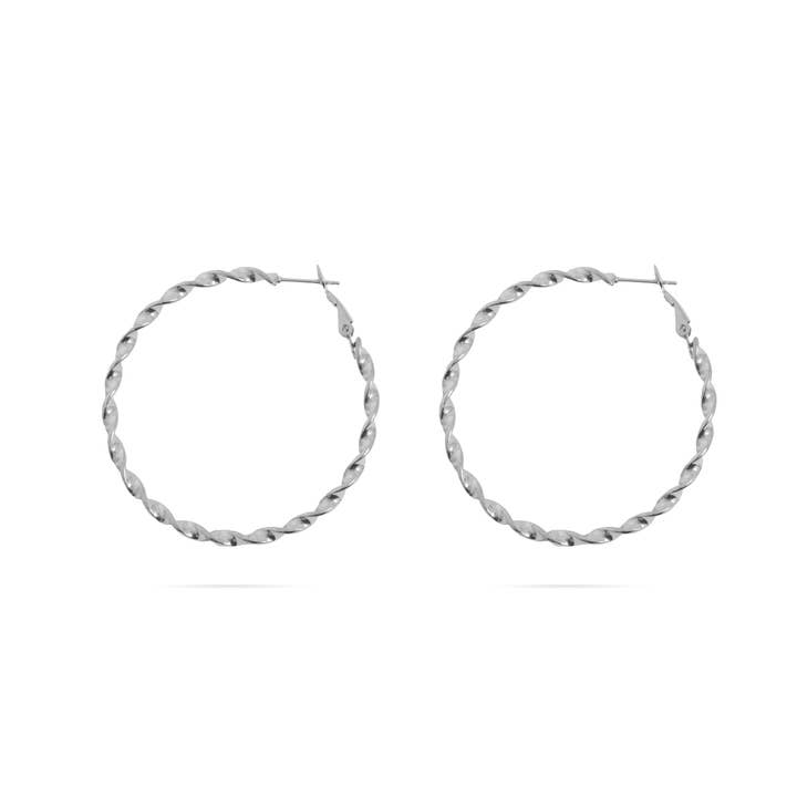 WJW - Wholesale Hoop Earrings - 18K Gold PVD Stainless Steel Twist Hoop Earrings2