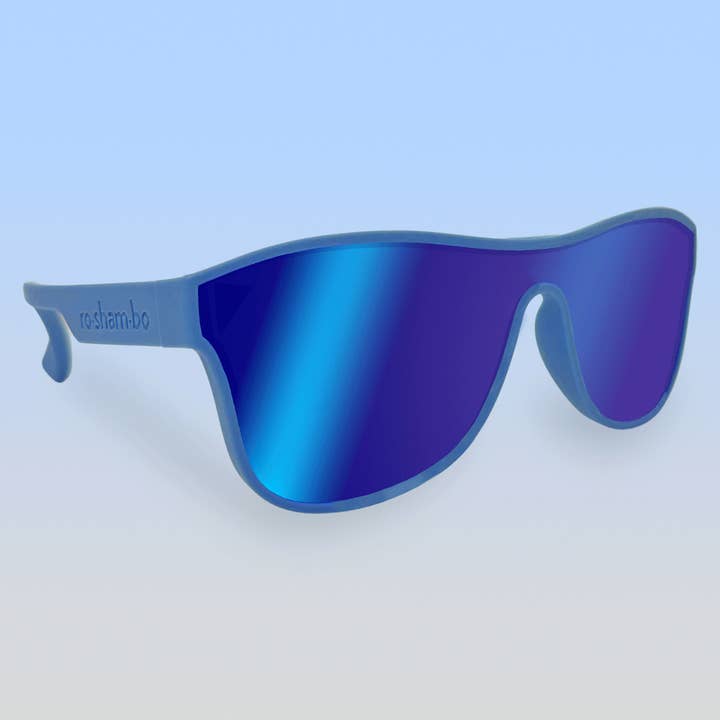 Single Shield Sunglasses | Cloudy Blue for wholesale by Roshambo Eyewear