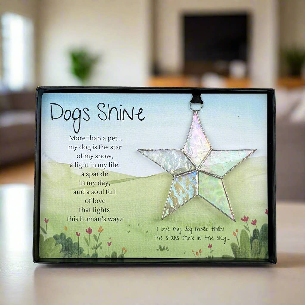 The Grandparent Gift Co. Inc. - Vente Objets de décoration - Cadeau pour les amoureux des chiens - Étoile en verre teinté brillant pour chiens 77172