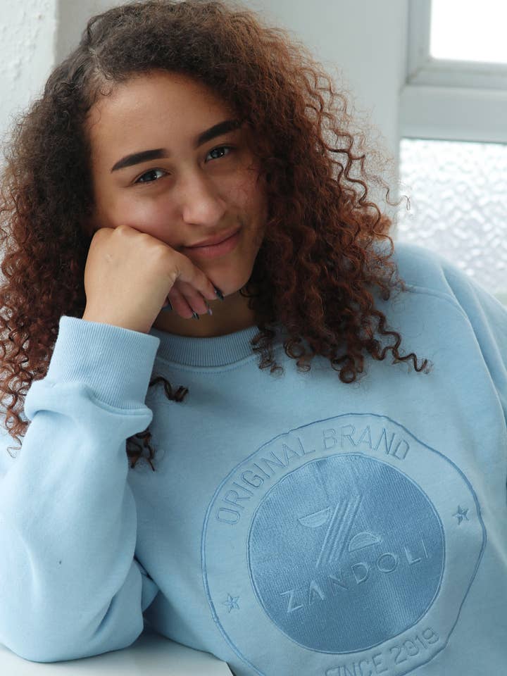 Baby Blue Sweatshirt for wholesale by Zandoli