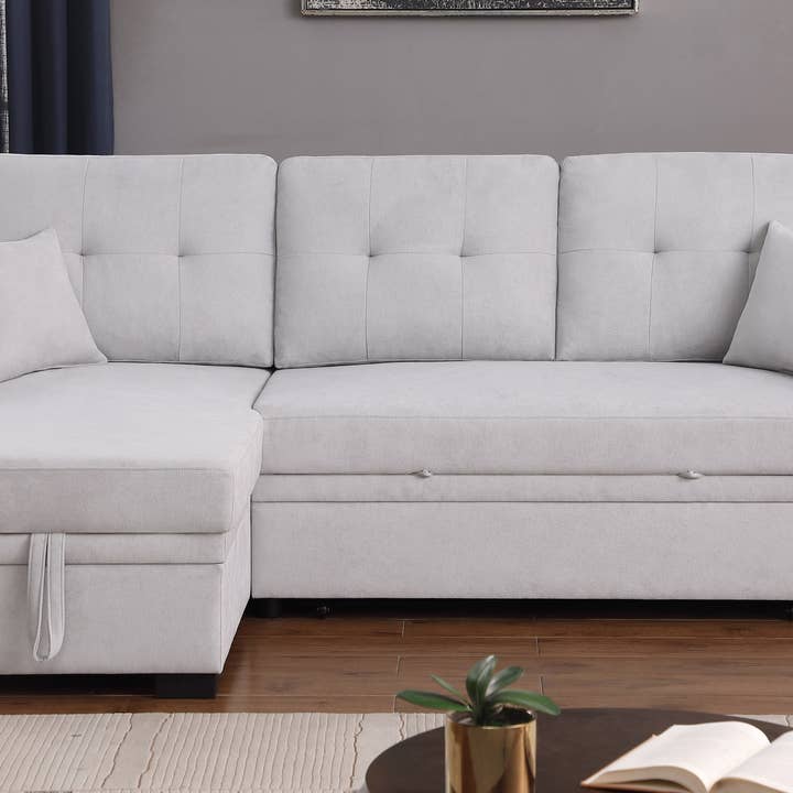 Infini Furnishings - Wholesale Sofa - Sectional sofa with pull-out bed & reversible storage chaise